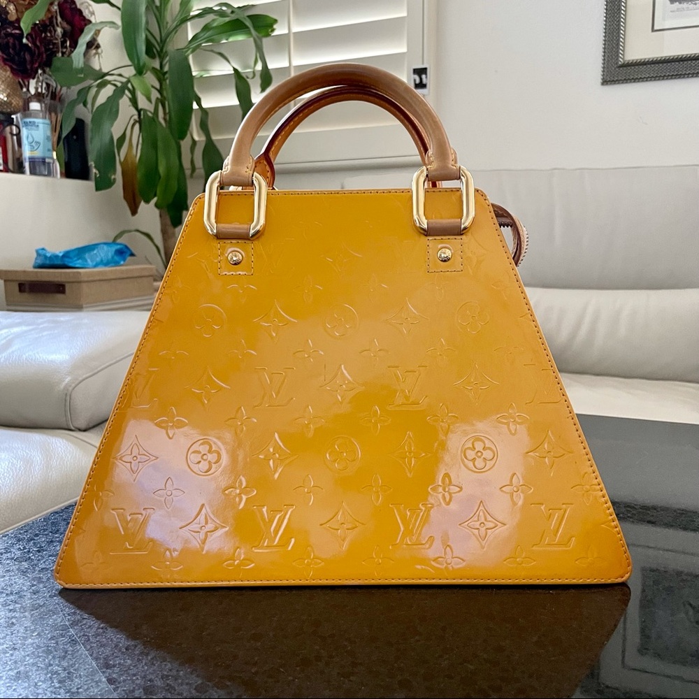 SOLD LV monogram forsyth gm leather yellow satchel